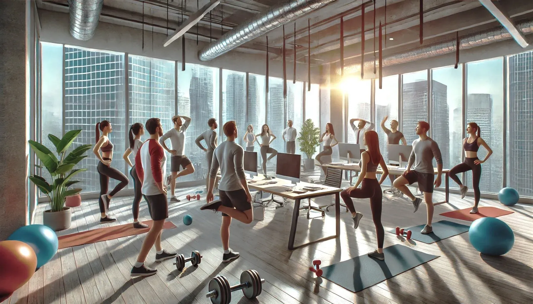 Team wellness in a modern office